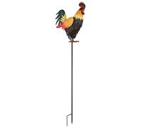 Lampe solaire Coq Lampe enfichable Décoration de jardin Figure animale solaire Piquet de terre Lampe solaire, métal, LED blanc chaud, LxlxH 28,5x13x100 cm