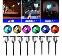 Lampe solaire de jardin, 8 lampes solaires d'extérieur LED étanches, marche/arrêt automatique, éclairage solaire de sentier, décoration pour jardin, patio, pelouse, 6 couleurs