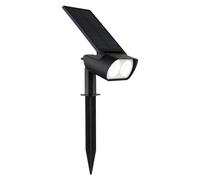 Lampe solaire de jardin à brancher, LED, montage mural, piquet de terre, IP65, noir