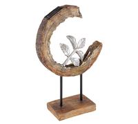 Lampe solaire de jardin aspect bois, décoration de jardin, lampe solaire lune pour l'extérieur, branche argentée, LED 3000K blanc chaud, LxH 24x52 cm