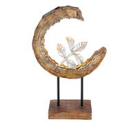 Lampe solaire de jardin aspect bois, décoration de jardin, lampe solaire lune pour l'extérieur, branche argentée, LED 3000K blanc chaud, LxH 24x52 cm