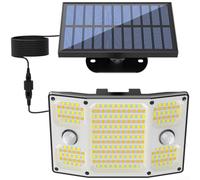 Lampe solaire de jardin, cour, maison, mur extérieur, parc, lampadaire LED avec détecteur de mouvement à énergie solaire (C)