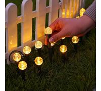 Lampe solaire de jardin d'été améliorée à bulles, 8 couleurs & blanc chaud, alimentée par énergie solaire, en forme de boule de verre, étanche IP44, convient pour la pelouse, la cour, la décoration de