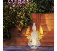 Lampe Solaire de Jardin D'Extérieur Bouddha Figurine LED Décorative H 36cm