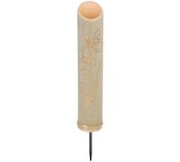Lampe solaire de jardin en bambou lampes solaires pour l'extérieur piquet de sol lampes de jardin solaires avec piquet, plastique de bambou, batterie 6-8h, 1x LED, DxH 9x49,5 cm, lot de 2