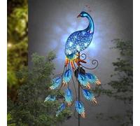Lampe solaire de jardin en forme de paon pour l'éclairage extérieur - 40 pouces