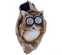 Lampe solaire de jardin en résine à suspendre en forme de hibou réaliste de 22 cm, lampe solaire en résine étanche, décoration d'extérieur à suspendre pour décoration de mariage, statue de chouette à