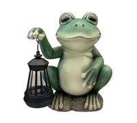 Lampe solaire de jardin en résine Vert 22 cm | Capteur marche/arrêt automatique, design créatif, améliore l'esthétique du jardin, 22 cm de hauteur, éclairage