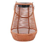 Lampe solaire de jardin, jardinière suspendue en rotin, lanterne d'extérieur étanche pour terrasse ou balcon, marron