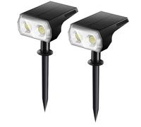 Lampe solaire de jardin Linkind avec détecteur de mouvement, éclairage solaire extérieur, lot de 2 (blanc).