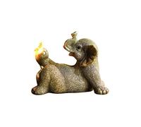 Lampe Solaire de Jardin - NIKCORP - Éléphant - Résine Grise - Imperméable - Éclairage LED Autonome