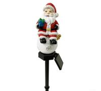 Lampe solaire de jardin Père Noël 48 cm en fer à énergie solaire pour l'extérieur