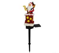 Lampe solaire de jardin Père Noël 48 cm en fer à énergie solaire pour l'extérieur