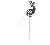 Lampe solaire de prise de jardin de prise solaire pour la conception extérieure de paon de décoration de jardin, plastique en métal, LED 3000K, LxWxH 17.5x4.5x88 cm
