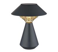 Lampe solaire de table extérieure ambre anthracite LED Lampe de jardin Balcon, métal plastique, LED 3000K blanc chaud, H 23 cm