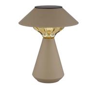 Lampe solaire de table Lampe d'extérieur LED couleur sable Lampe de jardin Lampe de balcon, acier inoxydable, LED 3000K blanc chaud, H 23 cm