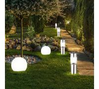6x LED Solar Deko Lights SET Piquet de terre Boule Lampe Jardin Chemin Eclairage Acier inoxydable