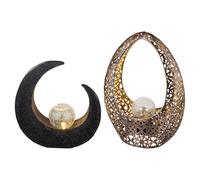 Lampe D'Extérieur Lampe Solaire Jardin Boule de Verre Craquelé LED Effet Cour 2x