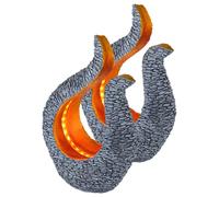 Lampe solaire décoration de jardin sculpture solaire aspect pierre lampe solaire design or, gris, LED blanc chaud, LxlxH 23,5x11x34,5 cm, lot de 2