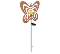 Lampe solaire, décoration LED, métal, LED, couleur rouille, ambre, verre, IP44, H 83 cm