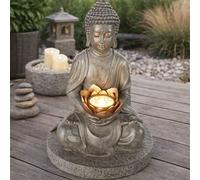 Lampe solaire LED lampe luminaire sculpture lumineuse Bouddha en plastique