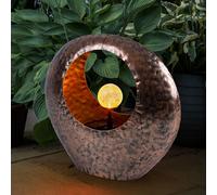 Lampes solaires pour extérieur décoration de jardin Lampes de patio extérieur, effet feu, laiton doré, 1x LED blanc chaud, LxH 35x37 cm