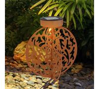 Lampe solaire décorative lampe à fiche orientale lampe de jardin rouille piquet lampe solaire en métal pour l'extérieur, métal, 1x LED blanc chaud, LxPxH 20x20x31 cm
