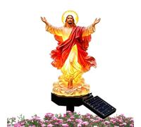 Lampe solaire décorative sur piquet - Sculpture religieuse de Jésus