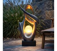 LED lampe d'extérieur décorative solaire effet feu jardin patio éclairage design argent clair