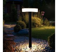 Lampe Solaire D'Extérieur Avec Piquet, Accumulateur Noir Rond LED H 56,1 Cm