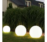 Boule lumineuse solaire boule de jardin boule solaire décoration de jardin LED solaire pour l'extérieur, avec piquet, durée d'éclairage environ 6-8 heures, blanc chaud, D 10/20 cm, lot de 3