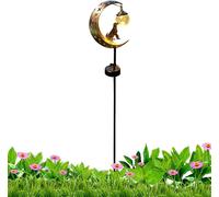 Lampe solaire d'extérieur - Éclairage extérieur - Lampadaire - Pour éclairer les allées - Design en forme de demi-lune - 85 cm - Bronze