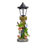 Lampe solaire d'extérieur en forme de champignon pour jardin, statue décorative en résine imperméable pour cour, balcon, éclairage paysager, 39,5 cm