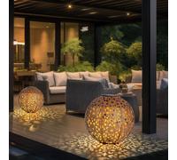 Lampe Solaire D'Extérieur Jardin LED Terrassenleuchte Boule à Pied 2er Set