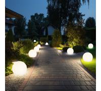 Boule lumineuse solaire 10 cm boule lumineuse solaire jardin LED décoration de jardin boule solaire pour extérieur petit, durée d'éclairage environ 6-8 heures, H 38 cm, lot de 9
