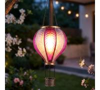 Lampe Solaire D'Extérieur Luminaire LED Jardin Ballon à Air Chaud Effet Feu