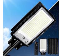 Lampe solaire d'extérieur pour allée, 30 000 lumens, lampe solaire d'extérieur avec télécommande, applique murale solaire pour allées, étanche IP66, lampe LED extérieure 6500K pour jardins, allées, ga