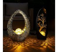 Lampe Solaire D'extérieur Pour Balcon Arbre Or Oriental LED Ensemble De 2
