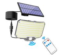 Lampe solaire d'extérieur - Projecteur - 1 unité - 234 LED - Détecteur de mouvement - 3 modes d'éclairage - Indice de protection IP65 - Câble de 3 mètres