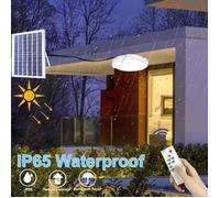 Lampe Solaire D'extérieur Rond LED - Plafonnier solaire - Étanchéité IP67 - Avec Télécommande - - Blanc