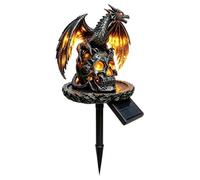 Lampe solaire Dragon Spot sur piquet Statue Dragon Halloween Imperméable
