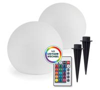 Lampe solaire EASYmaxx sphérique 40 cm, lot de 2 lampes solaires, lampe solaire LED à 5 modes