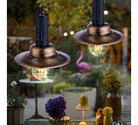 Lampe Solaire Éclairage D'Extérieur de Balcon LED Lanterne Jardin H 50 CM 2x