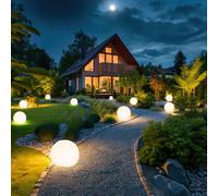 Lampe Solaire Éclairage D'Extérieur Sphérique LED Jardin Allée Chemin Blanc Epi