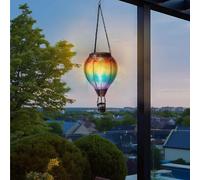 Lampe solaire en forme de ballon - Lampe suspendue pour l'extérieur - Décoration de jardin - Verre résistant aux intempéries - 40 x 15 cm - Couleurs vives