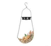 Lampe solaire en forme de bateau en forme de lune creuse en fer 36 cm | IP45 - Décoration de bateau creuse en fer étanche - Décoration animal pour extérieur, cour, terrasse, pelouse
