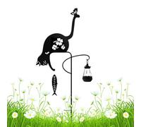 Lampe solaire en forme de chat - En métal - Étanche - Décoration de jardin | Artisanat en fer résistant à la rouille, allumage automatique à LED chaude, économie d'énergie, décoration de jardin