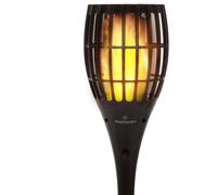 Lampe solaire en forme de photophore avec flamme scintillante, 96 LED, 107 cm (43 pouces), 1 pièce