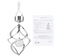 Lampe solaire en forme de spirale éolienne, colorée, avec crochet pour suspension