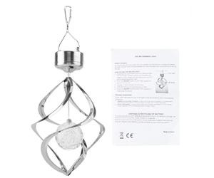 Lampe solaire en forme de spirale éolienne, colorée, avec crochet pour suspension